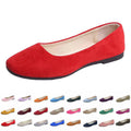 Women'S Flat Shoes Suede Shallow Mouth Women'S Single Shoes Comfortable Flat Casual Shoes Solid Color Daily Commuting Shopping