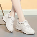 Women Shoes Spring Autumn Fashion Chunky Causal Women Mother Shoes Walking Comfortable Soft Leather Running Non-slip Soft Leather Sneakers