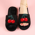 2025 Winter New Fashion Women Slippers Soft Plush Cozy House Shoes Furry Open Toe Indoor Outdoor Slip Warm Anti Skid Sole