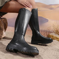 Women’s Platform Chelsea High Calf Riding Boots Elastic Gore Anti‑Slip Platform Not Over‑the‑Knee Fall Winter Fashion Long Boots