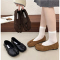 Retro Split Toe Women Ballet Flats Fashion Tabi Shoes Casual Slip-on Loafers Ladies Pleated winter warm Mary Jane Shoes Zapatos