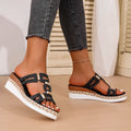 Large Size Roman Style Women's Sandals Open Toe Beach Slippers Summer Wedges Comfortable Outdoor Slip-On Shoes for Women