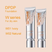 30ml DPDP Long-wear Liquid Foundation with F4 Dual-ended Makeup Brush Set - Base Cosmetic Applicator for Long Lasting Coverage