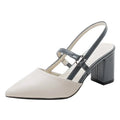 Shoes for Pumps Summer Elegant Chunky High Heels Pointed Toe Baotou Solid Ladies Shoes  Female Sandals Zapatillas Mujer 2024