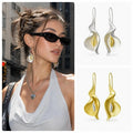 New Gold Silver Drop Earrings Twist Design Lightweight Floral Dangle Earrings Calla Lily Earrings Women