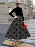 Women's A Line Skirt Casual High Waist Midi Skirt Summer Lightweight Pleated Skirt for Women Office Party Streetwear Fashion