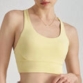 Women sport Bra Gym Solid Color Women Cross back Fitness sport Bra High strength Tight Top Comprehensive Training Gym Yoga Underwear With Chest Pad