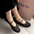 2025 summer lace mesh flats women round toe elastic band mary janes shoes breathable moccasins women transparent soft loafers