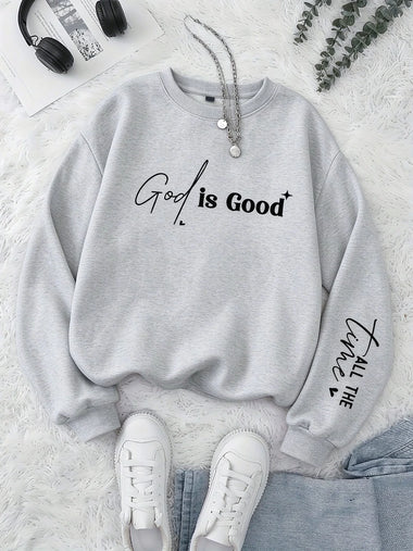 Women's Fashion Round-neck Letter Patterned Printed Casual Sweatshirt - Women's Clothing hoodies women sweatshirt hoodie
