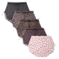 Women's BZEL 5PCS/Set Women's Sheer Mesh Boxer Panties Bow Print Shorts Sexy Butterfly Leopard Transparent Ladies Underwear Soft Lingeri