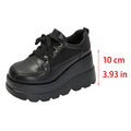 Fashion Black White Chunky Sneakers Gothic Platform Wedge Shoes for Woman 2025 Thick Bottom Mesh Breathable Sneakers Plus Size