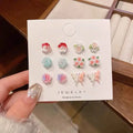 Korean Delicate Candy Sweet Resin Holiday Flower Stud Earrings Set For Women Girls Charm Piercing Jewelry Y2K Gifts Dropship