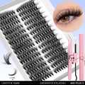GROINNEYA DIY Eyelashes Lashes Clusters Kit Mix Wispy Individual Lashes Extensions Clusters Lashes Lash Bond & Seal Makeup