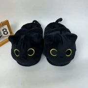 Siamese Cat Snail Cotton Shoes Y2K Alien Plush Slippers Black Full Pack Doll Shoes Warm Performance Home Non Slip Slippers