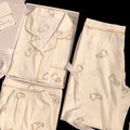 Women's New Korean Simple Rabbit Print Pajamas Spring and Summer Clouds  Three-Piece Set of Fashion Lazy Leisure Home Wear