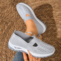 Women Breathable Mesh Flat Mules Lightweight Slip On Walking Shoes Comfort Versatile Daily Outdoor Travel Casual Mother Footwear