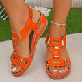 2026 Vintage Women's Wedge-Style Sandals Breathable Lightweight Elastic Slip-On Casual Oversized Summer Beach Shoes Size 36-43