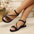 2026 Summer Flat Sandals for Women Elastic Ankle Strap Open Toe Beach Shoes Casual Comfortable Flip Flops Plus Size