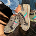 High Top Rhinestone Printing Women's Platform Shoes New Heightened Casual Sneakers Shine Design Outdoor Shoes Luxury Sneakers