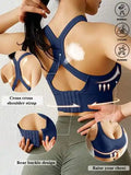 Sports Bra Gathered Shock-absorbing Running Strapless Beautiful Back No Steel Ring Yoga Bra Vest for Women