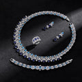 2025 New 4-piece Ring Cubic Zirconia Bridal Wedding Jewelry Set, Dubai Nigeria Crystal Wedding Jewelry Set