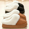 2026 Trend Flufy Fur Mules Slippers for Women Comfortable Thick Bottom Wam Plush Indoor Slippers Women Furry Winter House Shoes