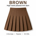 Women High Waist Pleated Mini Skirt with Inner Shorts Solid Color A Line Polyester Skirt Spring Summer Casual XS-XXXL