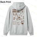 Printed patterned women's pullover sweater with hood and sweatshirt style Women Oversized Hoodie Coffee Fall/Winter collection