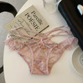 Women's Panties Cotton Bow Belt lace Underpants Female Lace Flower Pattern Underwear For Women Intimate