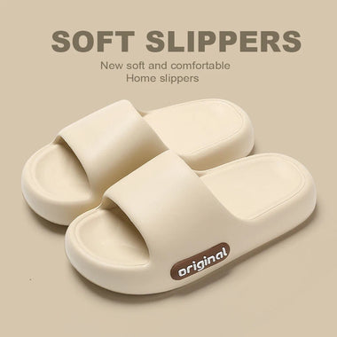 Summer Platform Cloud Slippers Women Lightweight Solid Color Soft Sole EVA Pillow Slides Woman Couple Non Slip Beach Flip Flops