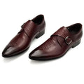 Crocodile Pattern Business Formal Leather Shoes For Men British Style Pointed Toe Loafers Monk Strap Men Wedding Shoes