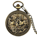 Retro Pocket Watch for Men Women Manual Mechanical Watches Pendant FOB Chain Handwind Skeleton Clock Reloj Gift
