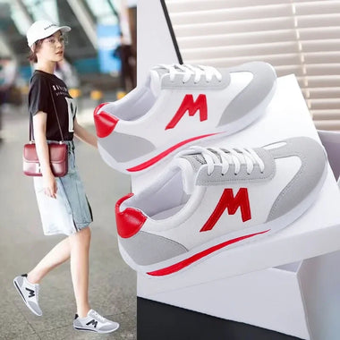 Round Head Deep Mouth Sneakers Light Versatile Breathable Cross Lace Casual Sports White Shoe Tennis Sneaker