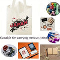 Kawaii Cartoon Orange Cat Print Black Large Capacity Shoulder Bag Work Holiday Shopping Daily Use Gift Idea Handbag Canvas Bag