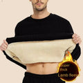 Sweatshirt Men's New Winter Warm Fleece Lined T Shirt Thick Crew Neck Solid Basic Pullover Sweatshirt Thermal Comf Underwear Tops Clothing