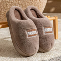 Fashion Women's Bow Slippers Winter Indoor Home Warm Non-Slip EVA Thick Bottom Couples Shoes Plush Soft Sole House Slides
