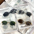 Retro punk Sun Protection Sunglasses Vintage New Women's Metal Oval Sun Glasses Ladies Classic Eyewear UV400 Gafas De Sol