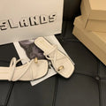 Stylish Women's Cross Strap Slide Sandals Comfortable Lightweight Toe Loop Beach Shoes with Casual Solid Color Design for Summer