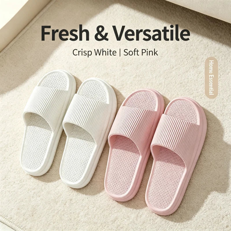 2025 Indoor Women Fashion Slippers Ladies Slant Striped Non-slip Flat Sandals Men Soft EVA Slides Summer Couples Cute Home Shoes
