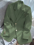 Women's Long Sleeved Blazer Korean Fashion Slim Fit Casual Loose Office Blazer for Spring Autumn