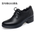 CINESSD 2023 New Fashion Lace Leather Platform Pumps Korean Style Casual Waterproof Pointed Toe Shoes for Women Spring Autumn
