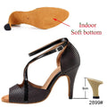 Latin Dance Shoes Women's Salsa Tango Ballroom Party High Heeled Women's Shoes Black Summer Sandals Dance Sneakers