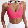 Women Sport Bra Fitness Solid Color Cross Fitness Bra Soft High Strength Women Tight Sport Top Comprehensive Training Gym Yoga Underwear With Chest Pad