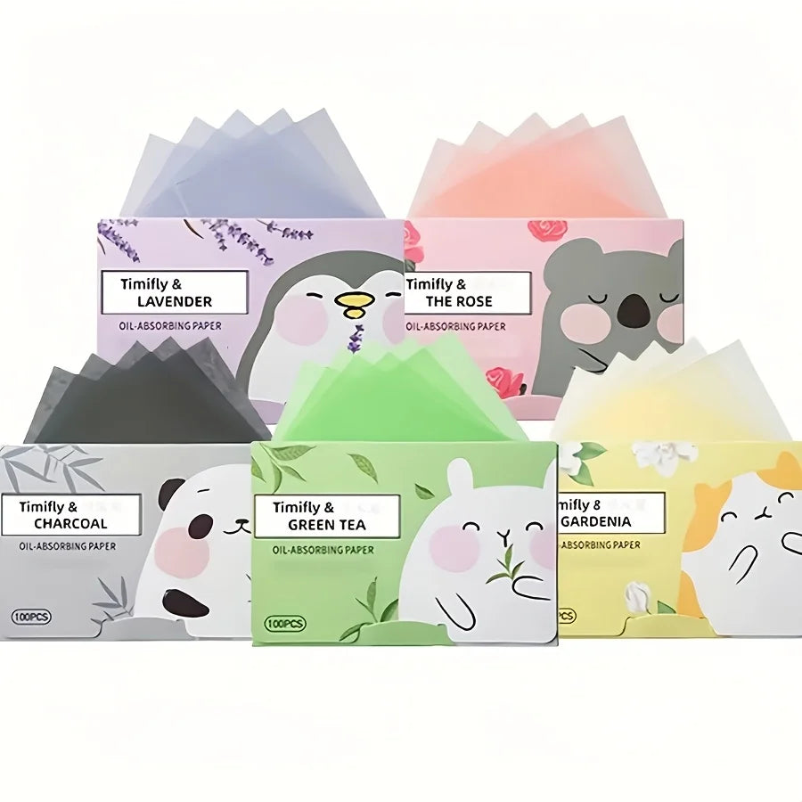 100pcs Fragrance Facial Oil Absorbing Paper Facial Absorbent Paper Face Oil Absorbing Sheets Makeup Tools Skin Care for Women