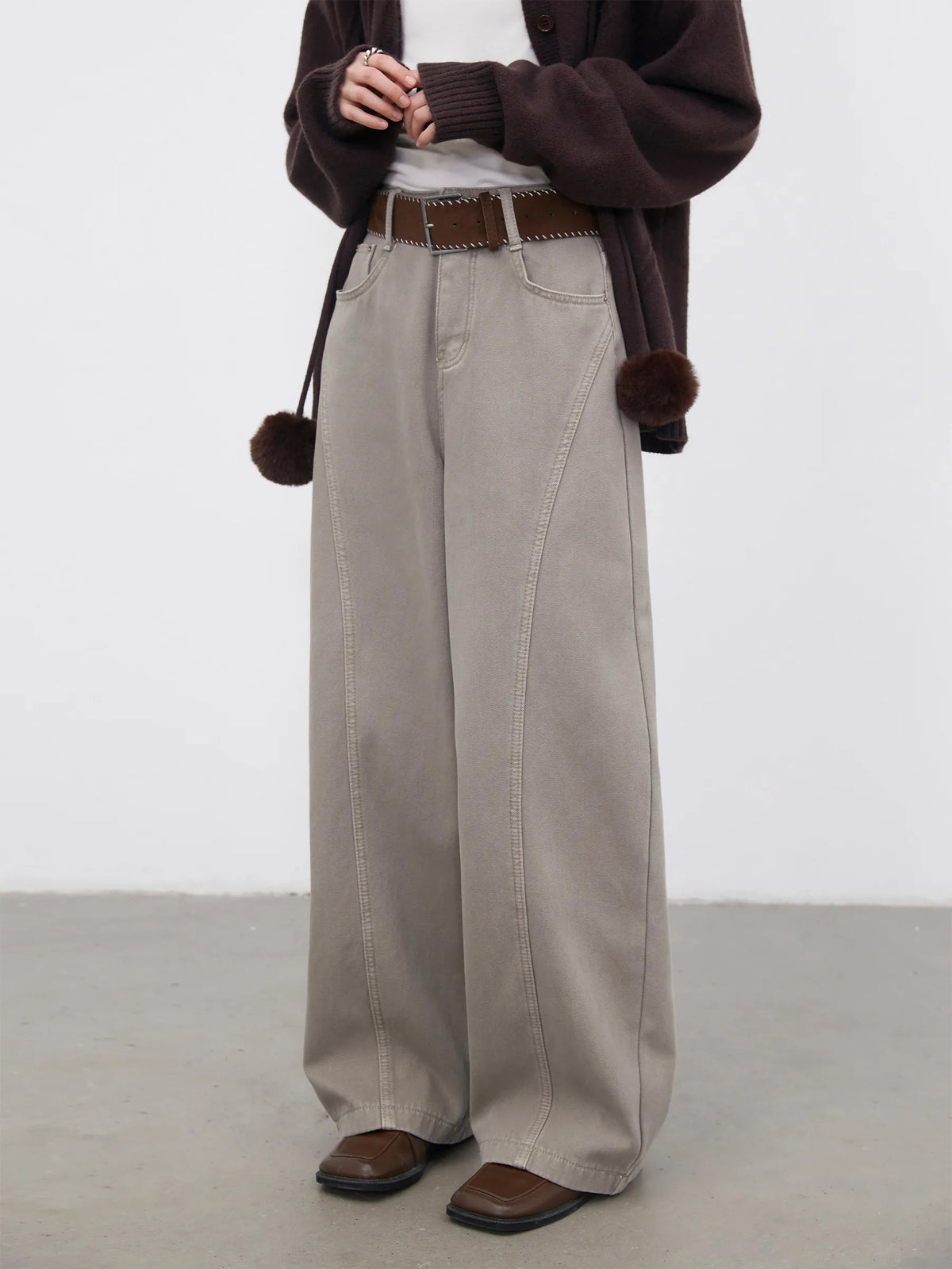 Women High Waist Jeans Pants Loose CHIC VEN New Women Jeans Solid Loose Casual Retro High Waist Wide Legs Denim Pants Plush Female Trousers Spring Autumn 2026