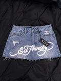 2024 Trendy Brands A Word Denim Short Skirt Gothic Retro Mini Skirt Women Y2k Sexy Tight Bag Hip Skirts Female Slim Shorts