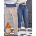 Women's Winter Fleece Lined Denim Pants New Fashion Slim Package hip Bodycon Warm Skinny Long Trousers Ladies Versatile Jeans