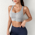 Zip Front Sports Bra for Women Full Coverage High Support Wireless Bra Yoga Gym Running Fitness Push Up Alternative Bralette