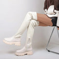 Women's oversized long boots European and American new knee high round toe boots Children's thick soled boots