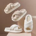 Fluffy Slippers Women House Flats Fashion Designer Winter Shoes Ladies Indoor Casual Plush Platform Footwear Elegant Large Size